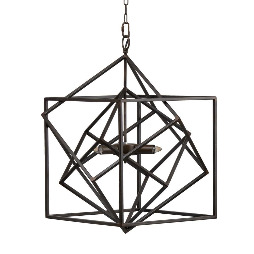 Amucolo 3Light Black Metal Chandelier, Hanging Light Fixture with Adjustable Chain for Kitchen