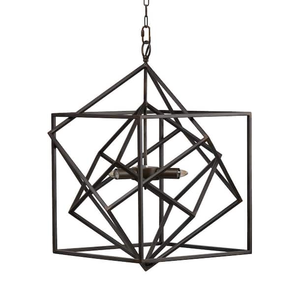 Amucolo 3-Light Black Metal Chandelier, Hanging Light Fixture with Adjustable Chain for Kitchen Dining Room, Bulb Not Included