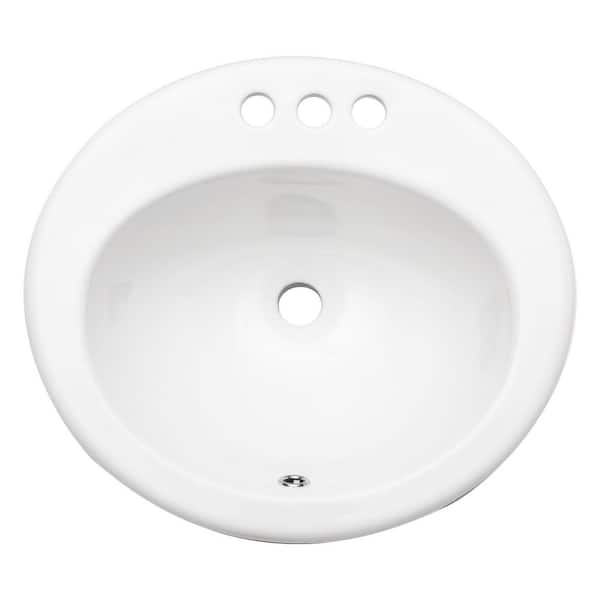 Tahanbath 20in. X18in.White Ceramic Oval Undermount Bathroom Sink with 3-Faucet Hole