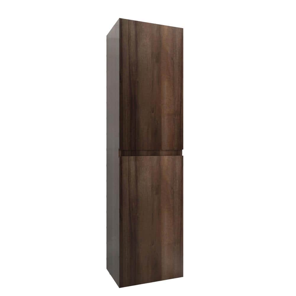 16 in. W x 12 in. D x 60 in. H Bathroom Storage Wall Cabinet in Grey Oak