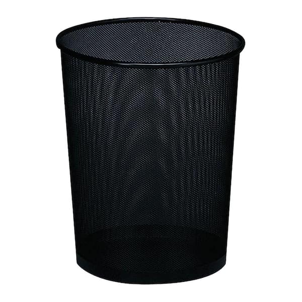 Rolodex Expressions 4.5 Gal. Black Round Mesh Trash Can