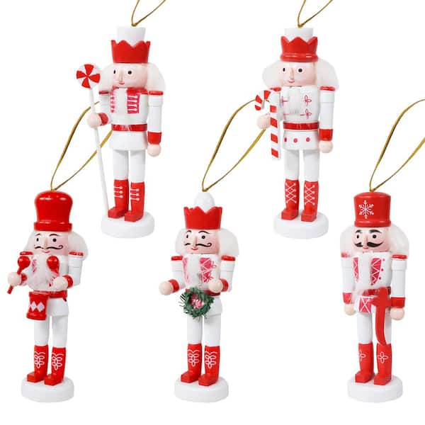 Set of 3 5" Glitter Nutcracker Christmas Tree Ornaments 
