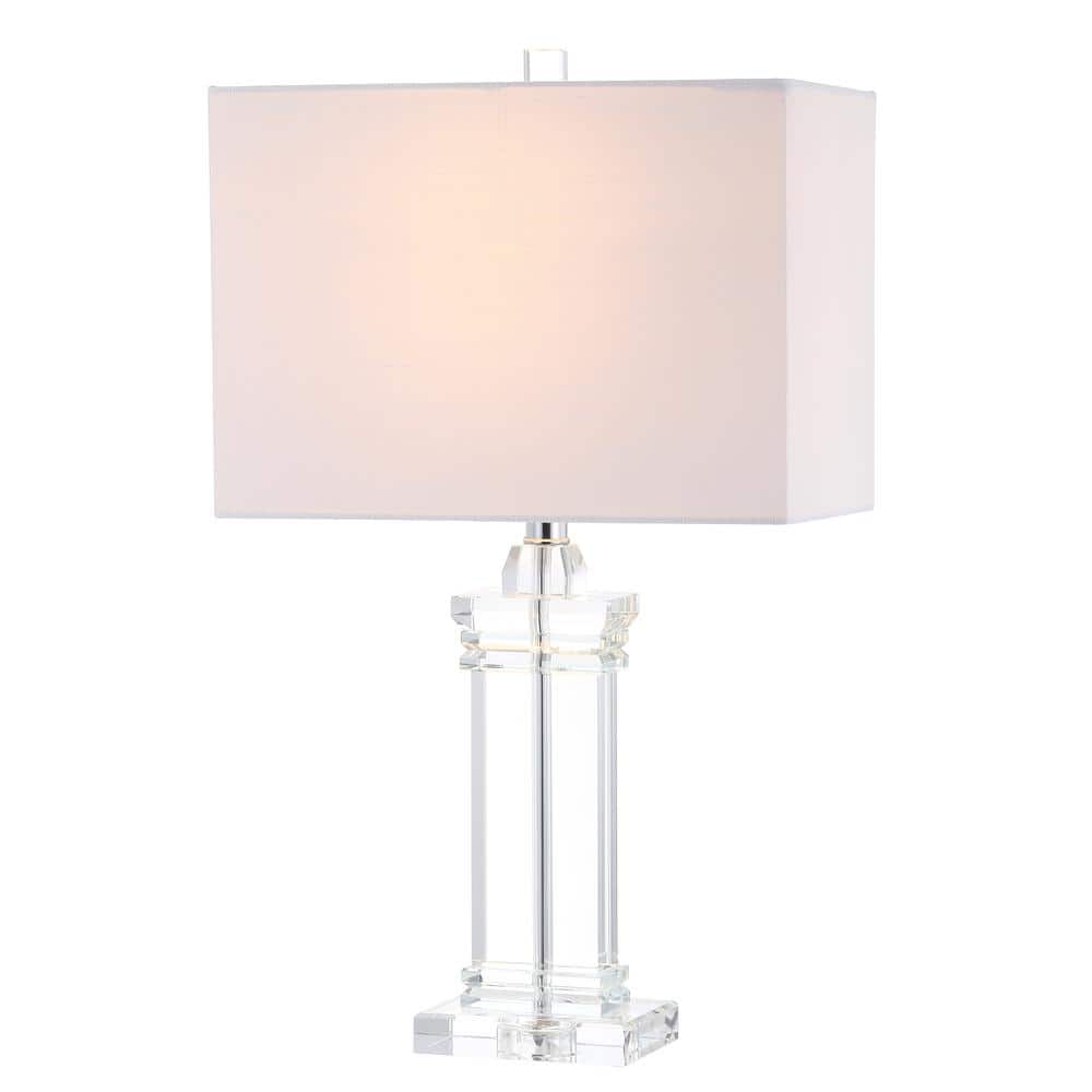 Ophelia 24.5" Crystal Table Lamp with White Cotton Shade