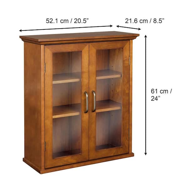 Elegant Home Fashions Avery 20.5-in W x 24-in H x 8.5-in D Oil Oak Bathroom Wall Cabinet Elegant Home Fashions Avery 20.5-in W x 24-in H x 8.5-in D Oil Oak Bathroom Wall Cabinet