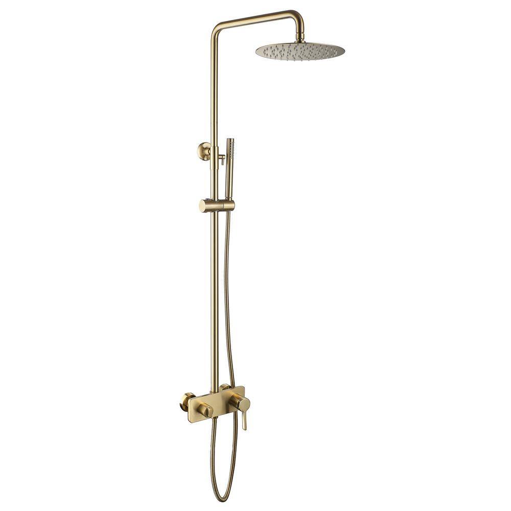 3-Spray Multi-Function Wall Bar Shower Kit with Tub Faucet in Brushed Gold price history on PriceWatchPro