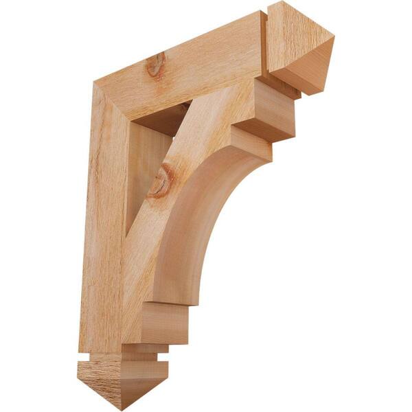 Ekena Millwork 4 in. x 22 in. x 18 in. Western Red Cedar Merced Arts and Crafts Rough Sawn