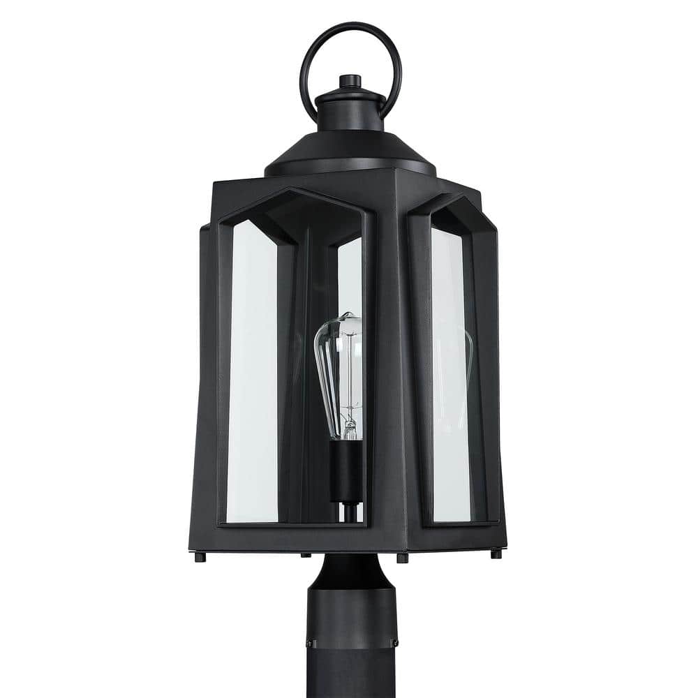 Hukoro 22.13 in.1-Light Black Metal Hardwired Outdoor Weather Resistant Post  Light 14181-PL-BK-QC The Home Depot
