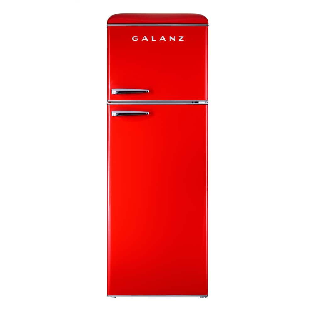 12.0 cu. ft. Top Freezer Retro Refrigerator with Dual Door True Freezer, Frost Free in Red