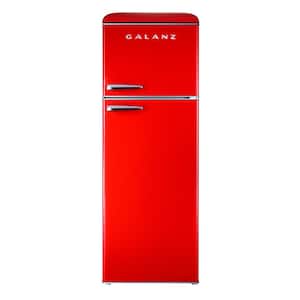 12.0 cu. ft. Top Freezer Retro Refrigerator with Dual Door True Freezer, Frost Free in Red