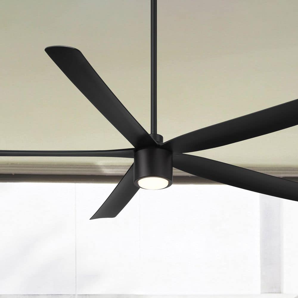 RAVIAN 5 Blade 72 in. Indoor/Outdoor Matte Black Modern Ceiling Fan with Co