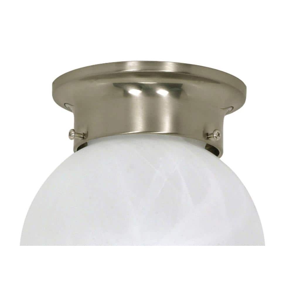Brushed Nickel Indoor/Outdoor 6" Globe Ceiling Light