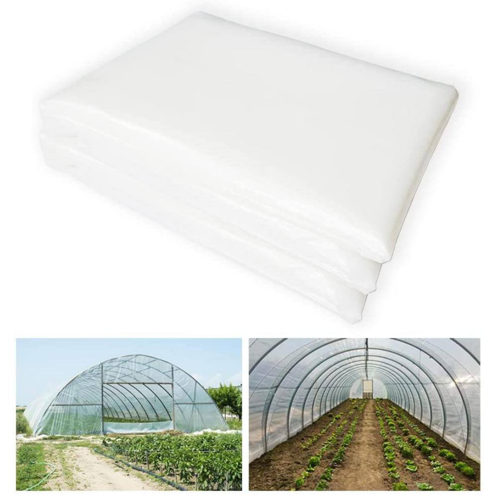 26' x 20' Farming Agriculture Clear Greenhouse Plastic Sheeting 8 mil - Ultra Durable - 4 Year UV Resistant Polyethylene Greenhouse Film for Gardening Farm Plastic Supply 
