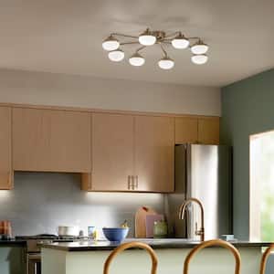 Remy 40.75 in. 8-Light Champagne Bronze Kitchen Modern Integrated LED Semi-Flush Mount Ceiling Light