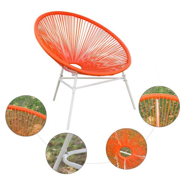 Post Classic Acapulco Chair Orange 3-Piece Wicker Outdoor Bistro Set Acapulco-Red - The Home Depot