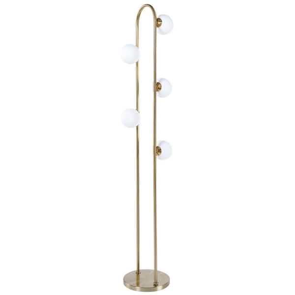 TOBILI 66 in. Gold 1-Light Torchiere Floor Lamp for Living Room with