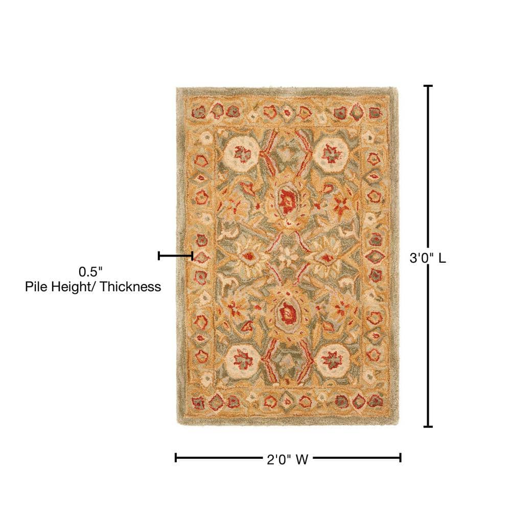 Anatolia 2' x 3' Brown and Ivory Hand Tufted Wool Area Rug