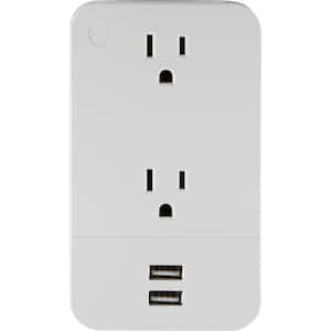 2-Outlet 2-USB Charging Station with Built-In Cable Management