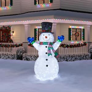8 ft. Giant-Sized LED Collapsible Snowman Holiday Yard Decoration