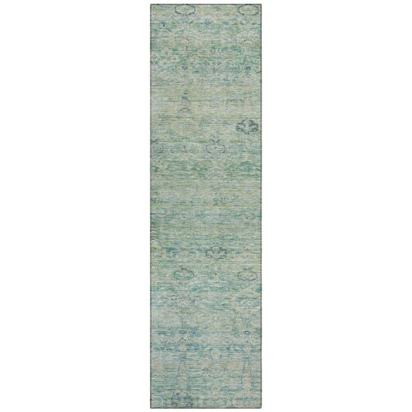 Chantille Machine Washable Indoor/Outdoor Abstract ACN2090 Teal 2 ft. 3 in. x 7 ft. 6 in. Runner Rug