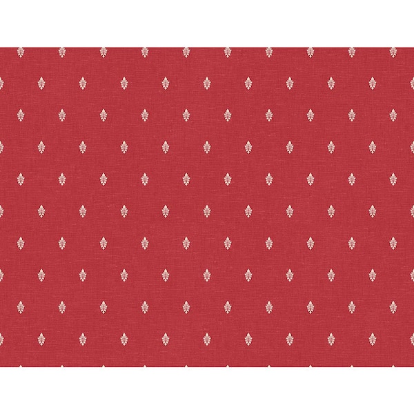 Antique Ruby Petite Feuille Sprig Paper Unpasted Nonwoven Wallpaper Roll 60.75 sq. ft.