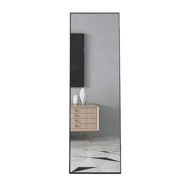 Unbranded 19 in. W x 63 in. H Rectangle Black Decorative Mirror