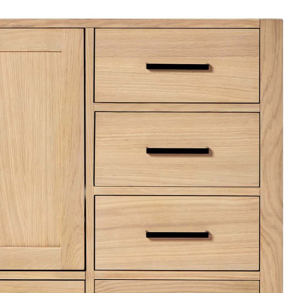 Cambridge 42'' Oak Freestanding Bathroom Vanity with Carrara Marble Top