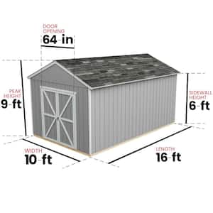 Do-it Yourself Rookwood 10 ft. x 16 ft. Outdoor Wood Storage Shed designed for Existing Cement Pad (160 sq. ft.)
