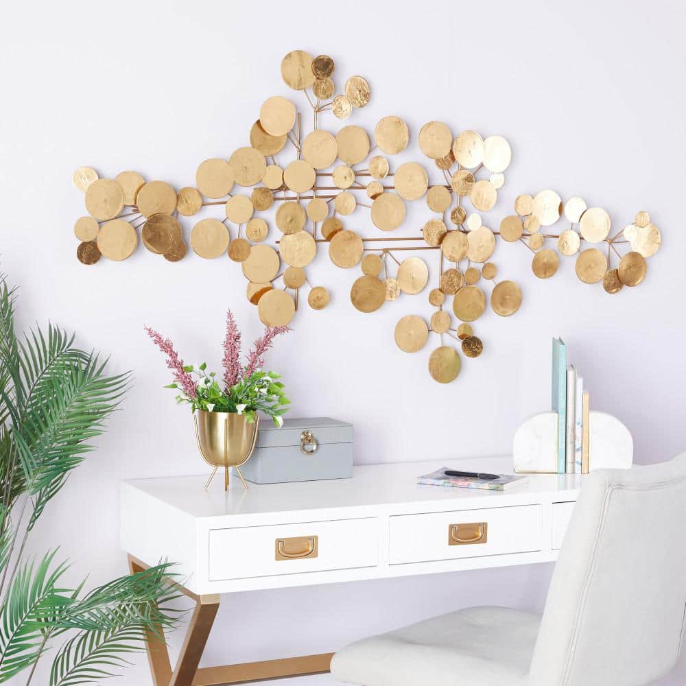 CosmoLiving by Cosmopolitan 61 in. x 31 in. Metal Gold Plate Wall Decor