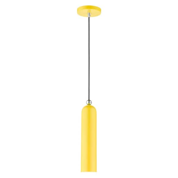 Livex Lighting Ardmore 1 Light Shiny Yellow Pendant