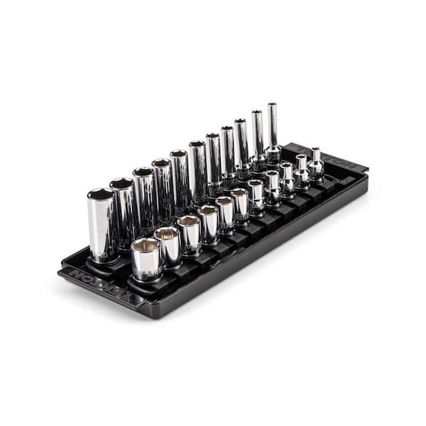 1/4 in. Drive 6-Point Socket Set with Rails (5/32 in.-9/16 in.) (22-Piece)