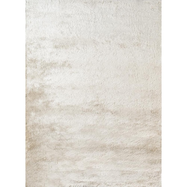 Momeni Luster Shag Champagne 5 ft. x 7 ft. Indoor Area Rug