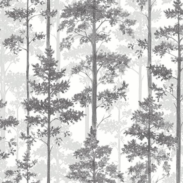 Engblad & Co Pine Multicolor Silhouette Trees Paper Strippable Wallpaper (Covers 57.8 sq. ft.)