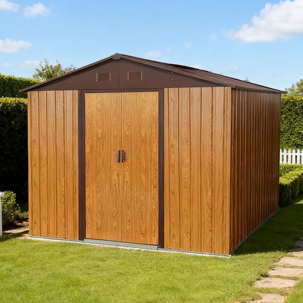 Coporesell 8 ft. x 10 ft. Metal Shed with Double Door (80 sq. ft. )