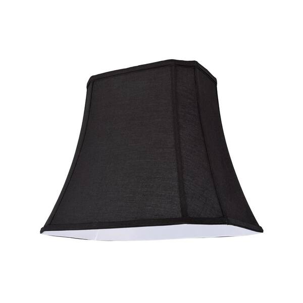 Black Oblong Cut Corner Bell Lamp Shade, White Cut Corner Lamp Shade