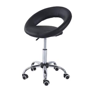 19.75" x 21.25" x 30.75" Black Faux Leather Height Adjustable Task Chair