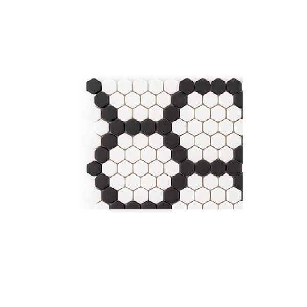 Jeffrey Court Take Home Tile Sample - Hexagon Pattern White 4 in. x 4 in. Matte Glass Mosaic