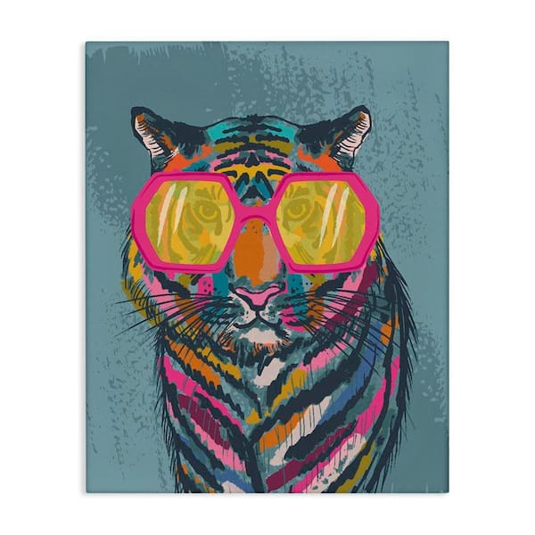 Stupell Industries Bright Fashion Tiger by Lisa Perry Whitebutton