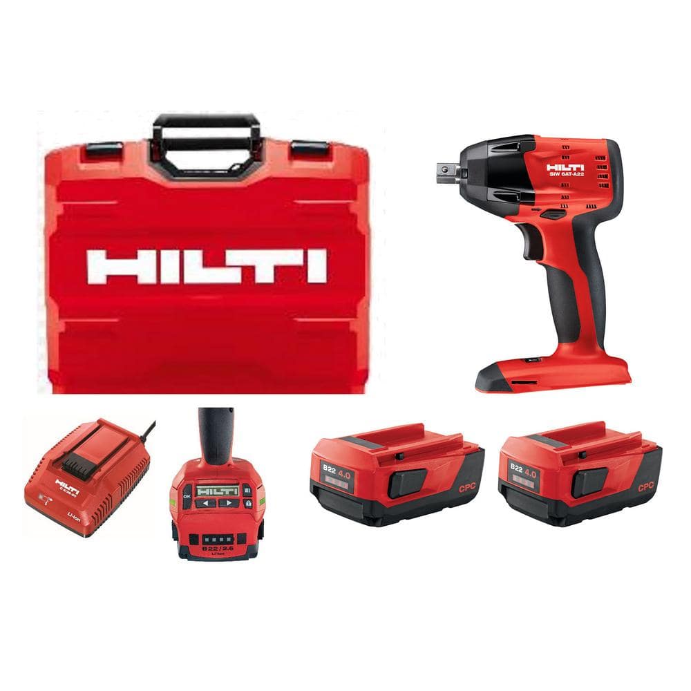 Hilti Siw 6at 22v Lithium Ion Cordless Impact Wrench Kit With Adaptive Torque Module 40 Ah 4841