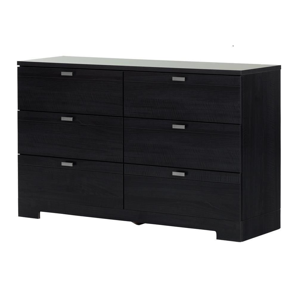 Black Oak Double Dresser with Extra Deep Drawers