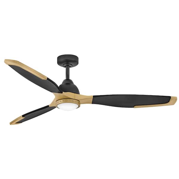 HINKLEY Aileron 60.0 in. Indoor/Outdoor Integrated LED Matte Black Ceiling Fan with Remote Control