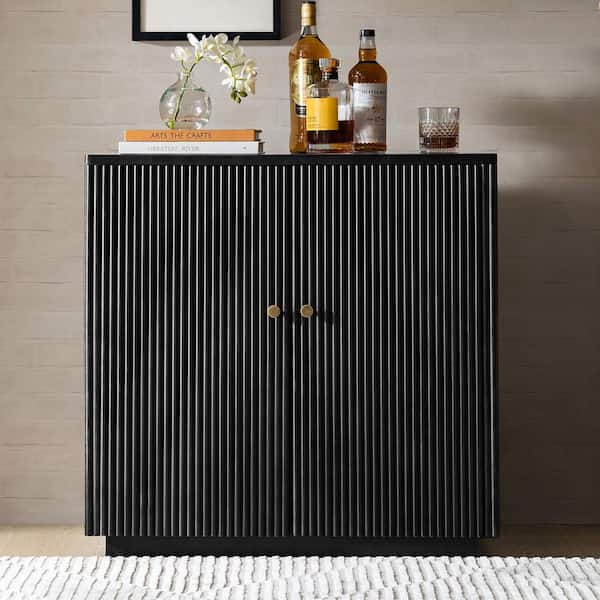 JAYDEN CREATION Bonnot Walnut 32 in. Tall 2-Door Accent Wood