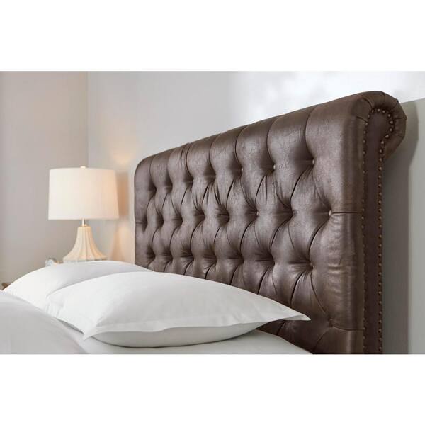 Have A Question About Home Decorators Collection Fenmore Walnut Finish Tufted Upholstered Bonded Leather Queen Sleigh Bed 81 5 In W X 56 38 H Pg 2 The Depot - Home Decorators Collection Tufted Headboard Have A Question About Home Decorators Collection Fenmore Walnut Finish Tufted Upholstered Bonded Leather Queen Sleigh Bed 81 5 In W X 56 38 H Pg 2 The Depot - Home Decorators Collection Tufted Headboard