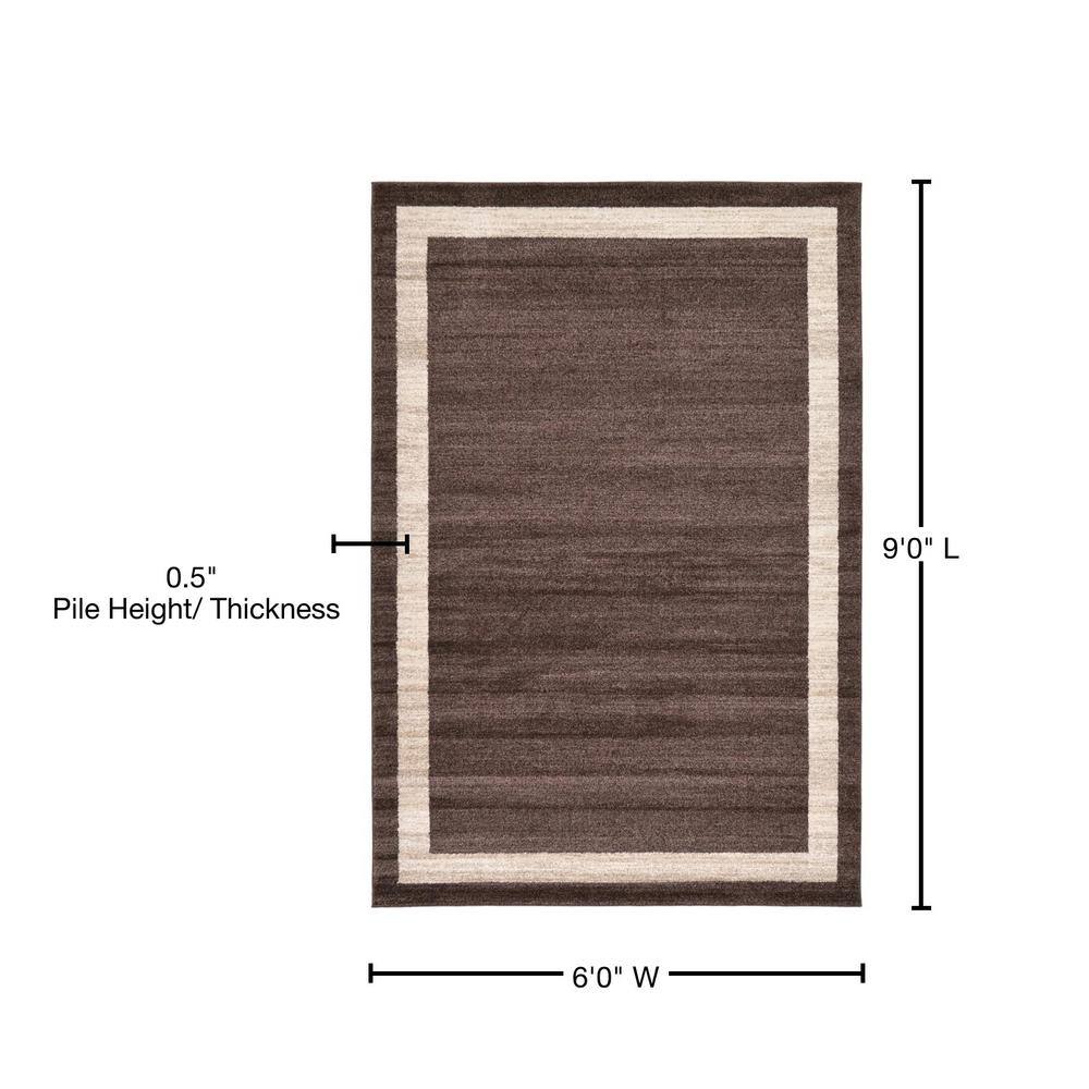 Brown/Ivory Tufted Easy-Care Synthetic Area Rug 6' x 9'