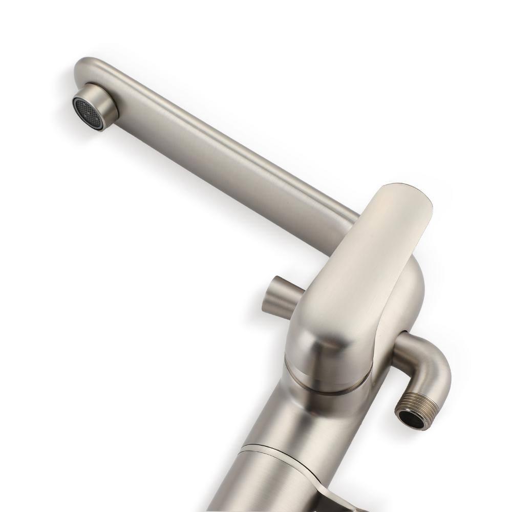 Brushed Nickel Freestanding Bathtub Faucet with Handshower