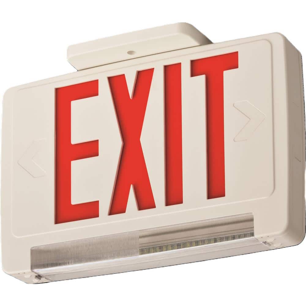 White and Red LED Ceiling Mount Exit Sign