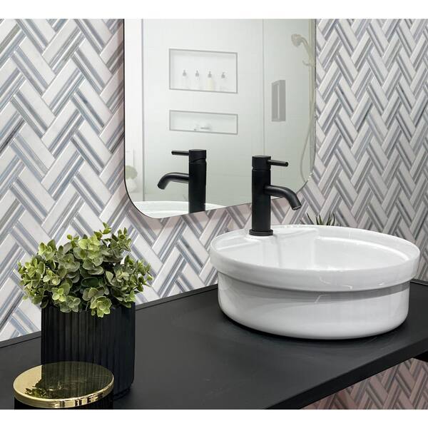 Apollo Tile Heritage Beige 12-in x 12-in Polished Natural Stone Marble Herringbone Floor and Wall Tile (4.71-sq. ft/ Carton)