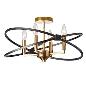 Paloma 7 in. H 4-Light Vintage Bronze Semi-Flush Mount with No Shades