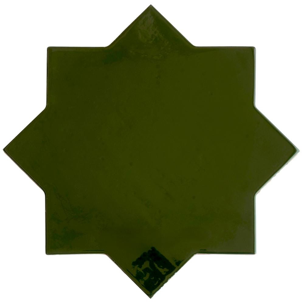 Terralis 7 in. x 7 in. Glossy Deep Forest Green Porcelain Star Wall and Floor Tile (6.46 sq. ft./case)-16 Pack price history on PriceWatchPro