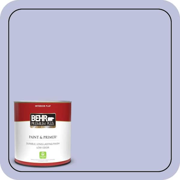 BEHR PREMIUM PLUS 1 qt. #610A-3 Lavender Sachet Flat Low Odor Interior Paint & Primer