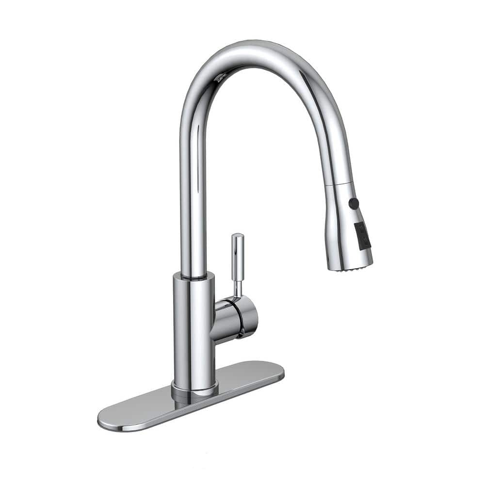 PRIVATE BRAND UNBRANDED Garrick Single-Handle Pull-Down Sprayer Kitchen  Faucet in Chrome D004C - The Home Depot